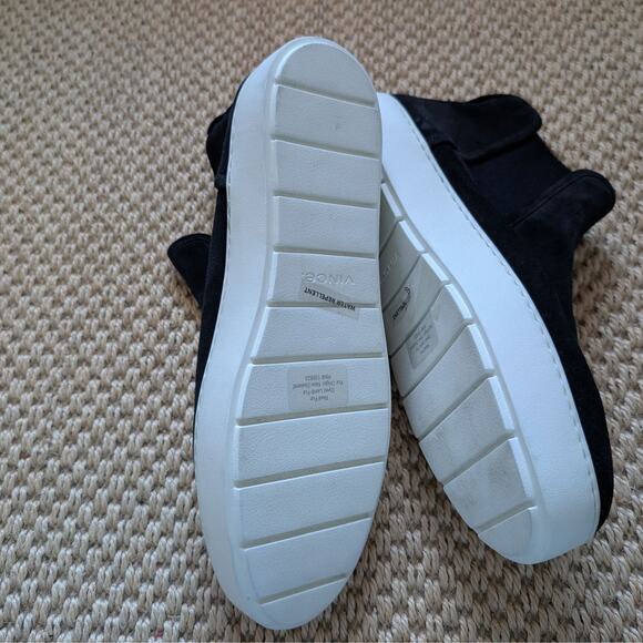 VINCE Warren Platform Boots Black Suede Leather Shearling Fur W Size 11M NWD - Picture 5 of 10